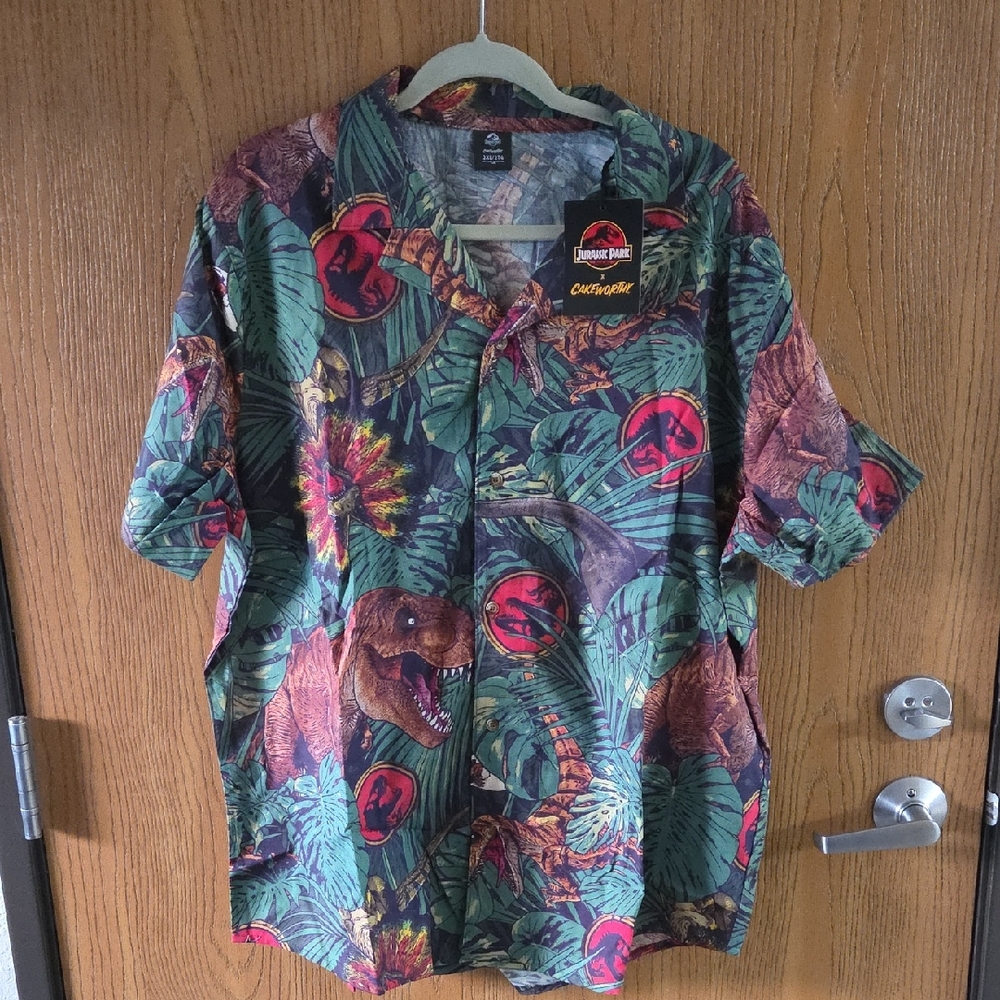 Cakeworthy Jurassic Park Tropical Buttom Up Shirt